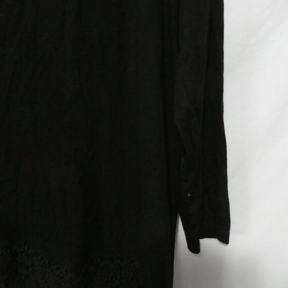 GEORGE | 1X | Classic Black Long Sleeve Top | Scoop Neck | Lace Bottom Trim - Picture 7 of 16